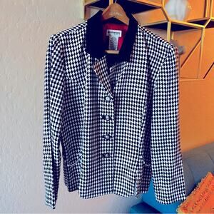 Vintage Perceptions by Irene B houndstooth blazer punk women size large L 14